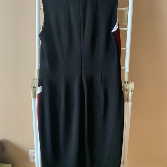Judith & Charles Black, Ivory and Burgundy Sheath Dress Size 10 - Picture 6 of 9